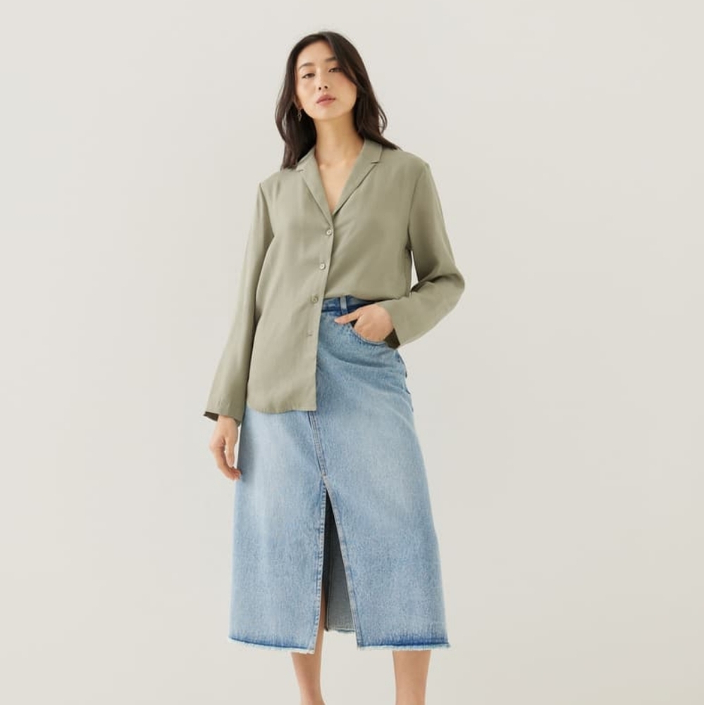 Love Bonito Kaiden relaxed flare sleeve shirt size 6 NWT